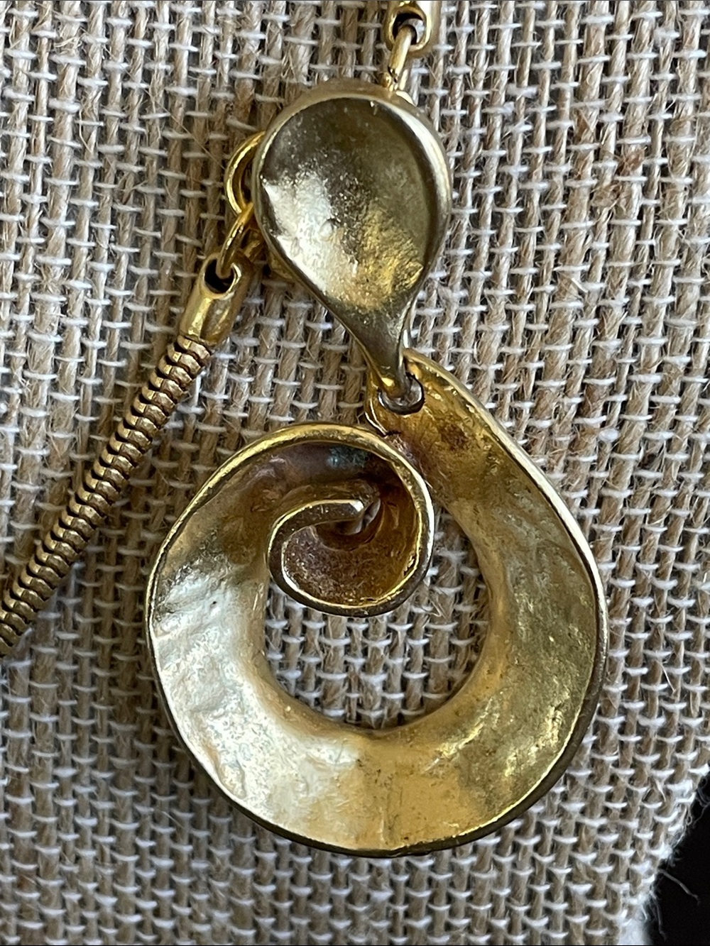 Anastasia Gold Spiral Drop Pendant Necklace - Picture 2 of 7